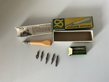 Vintage - Speedball Linoleum Cutter with Set of 6 blades - Original box - 70s
