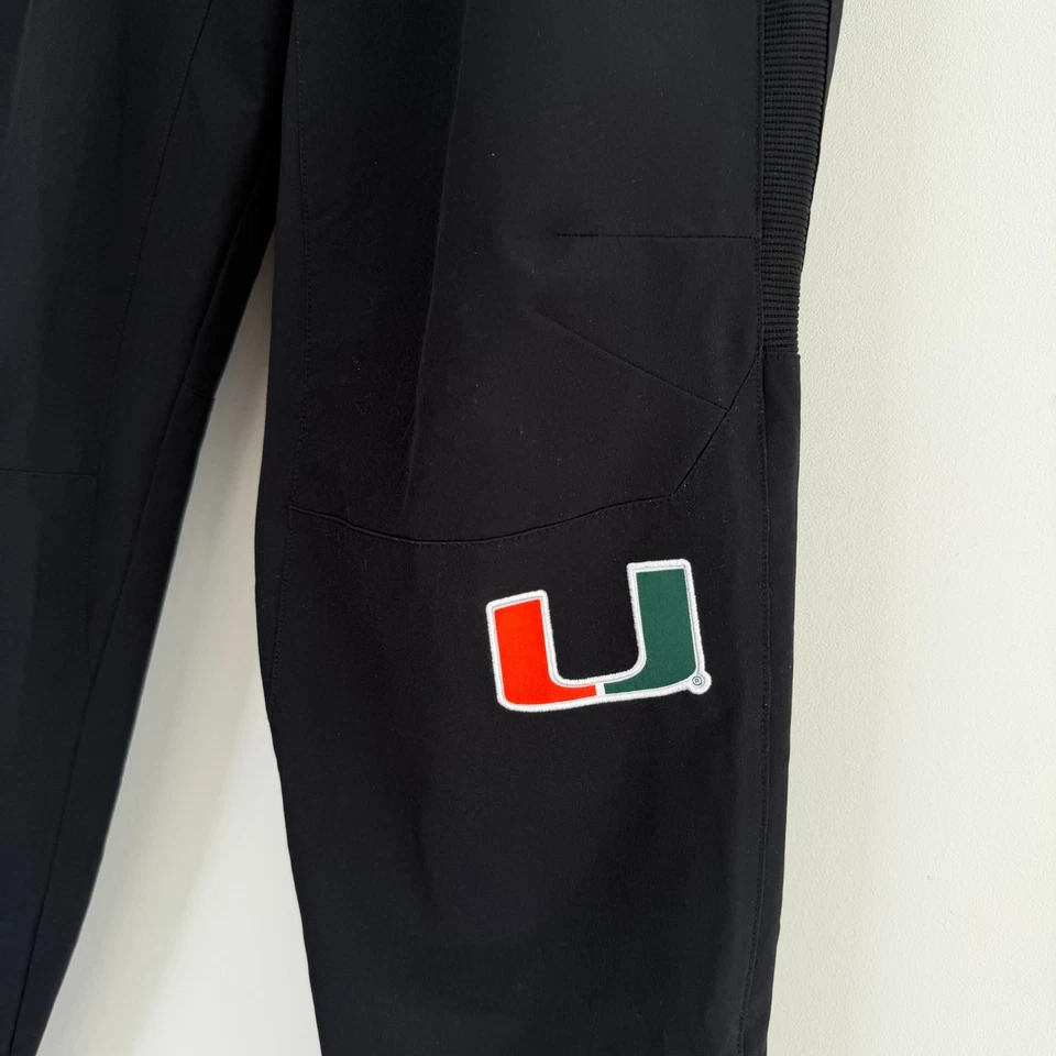 Miami Hurricanes Adidas Pants Mens Medium Black Team Issued Player ID 94 Joyce - Image 3 of 4