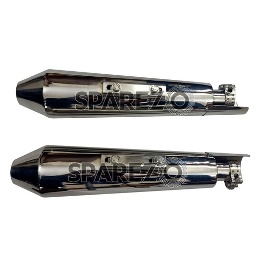 For Royal Enfield GT & Interceptor 650 Powerage Short Exhaust Silencer, Polished - Picture 4 of 6