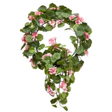 16" Factory Direct Craft Pink Artificial Geranium Wreath Topiary