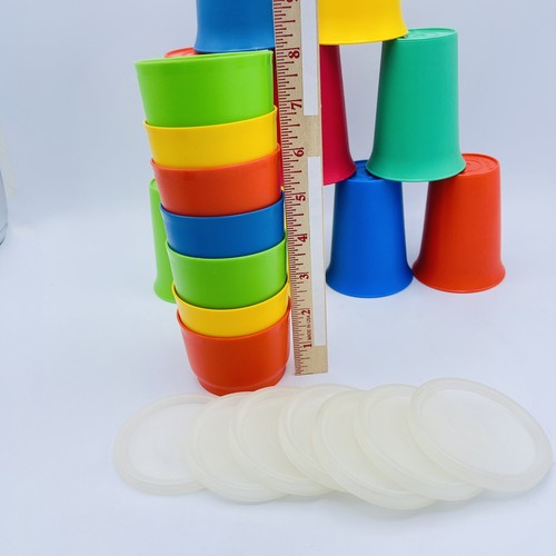 23-teiliges Set Vintage Tupperware 9 Glockenbecher #109 7 Snackbecher 1229 7 Deckel #109 - Bild 6 von 12