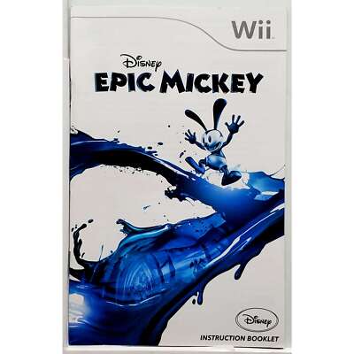 (Manual Only) Epic Mickey - Nintendo Wii Excellent Original Instruction Booklet