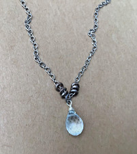  229 NATURAL AQUAMARINE GEMSTONE SUNDANCE CHARM NECKLACE ARTISAN JEWELRY