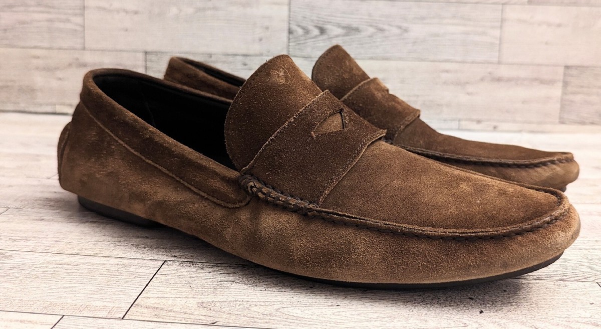 To Boot New York Adam Derrick Mens Grey Suede Driving Penny Loafers Size 9 Ronny Navy Aero Calf Suede Men main image 3