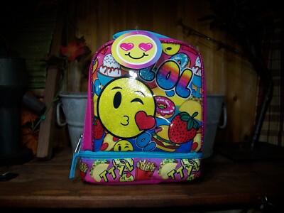 LOL GIRLS LUNCH BAG 9 INCHES TALL 4 INCHES WIDE COLOR PINK LOWER COMPARTMENT NEW