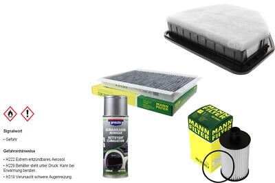 MANN-FILTER Paket + Presto Klima-Reiniger für Chevrolet Captiva C100 C140 Antara