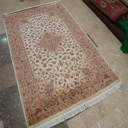 Area Rug Live Medalion Kwiaty Ręcznie tkana wełna Jedwab Dywan wewnętrzny (6,3x4,2)' - Zdjęcie 8 z 9