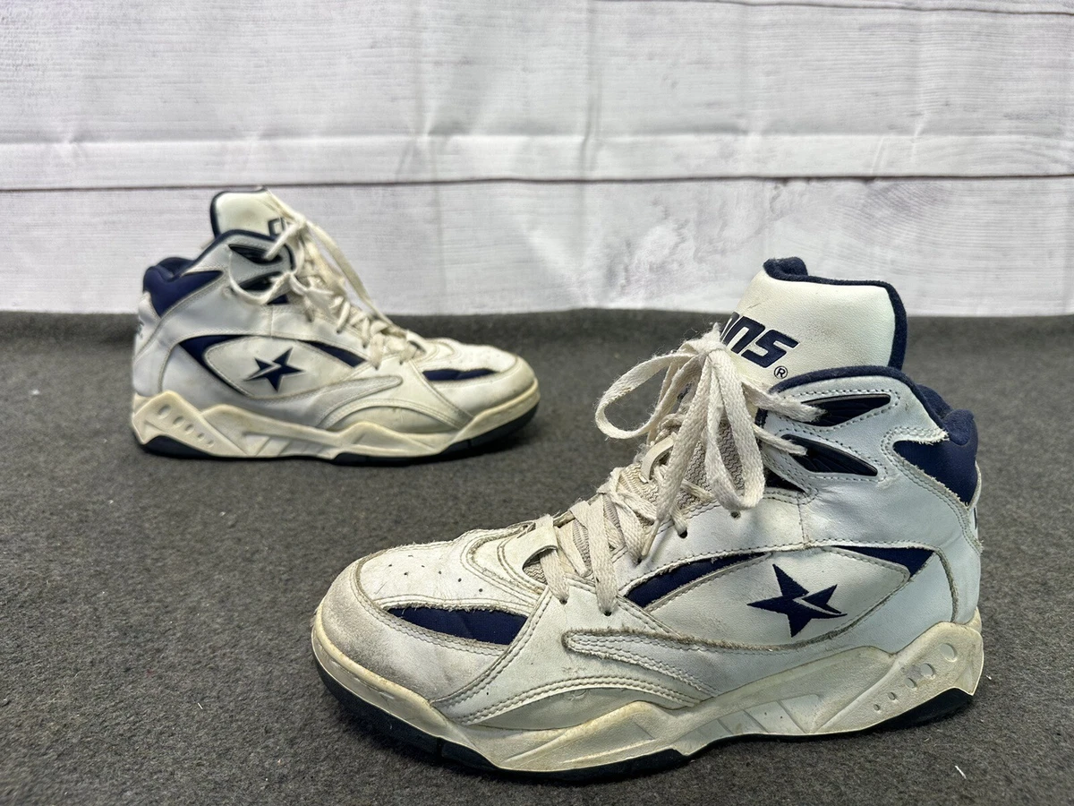 Vintage 80s 90s Converse Cons Official NBA Shoes US 10 White Navy