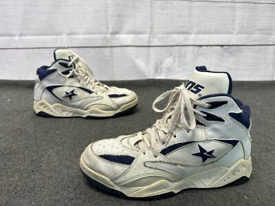 Vintage 80s 90s Converse Cons Official NBA Shoes US 10 White Navy 