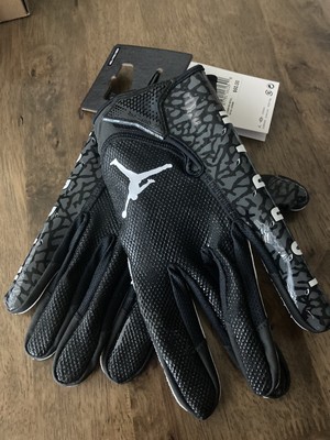 Jordan Jet 7.0 Football Receiver Gloves 2XL XXL Black White J1007130-091 NWT