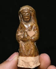 2.7'' Old Yaozhou Kiln Pottery Porcelain Dynasty Mud Kwan-yin GuanYin Pendant