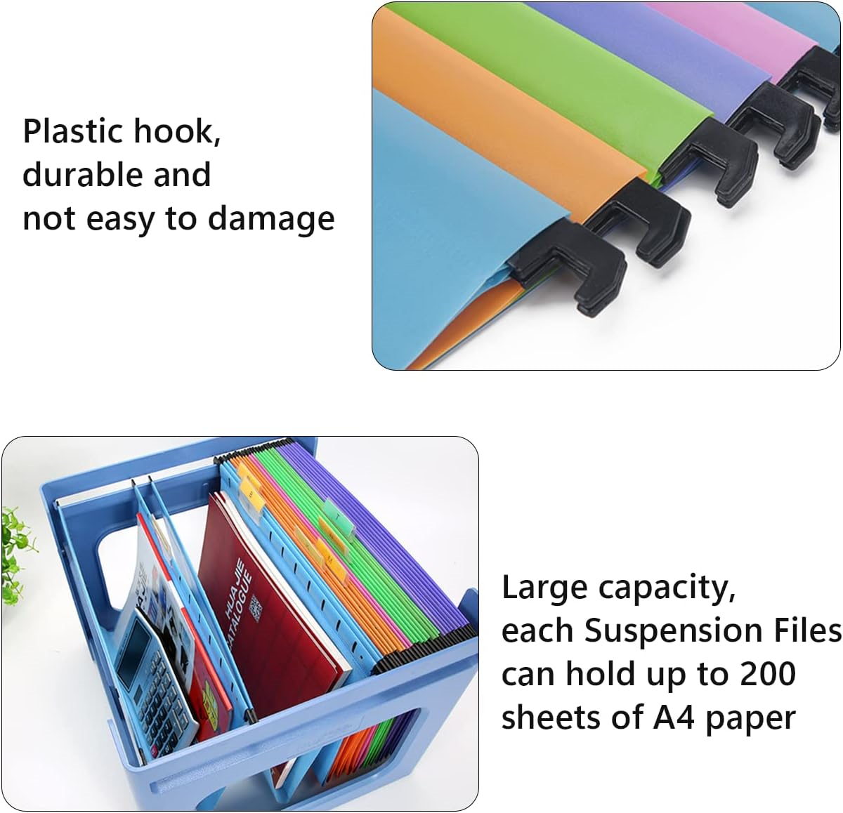 20PCS A4 Suspension Files, Polypropylene Filing Suspension