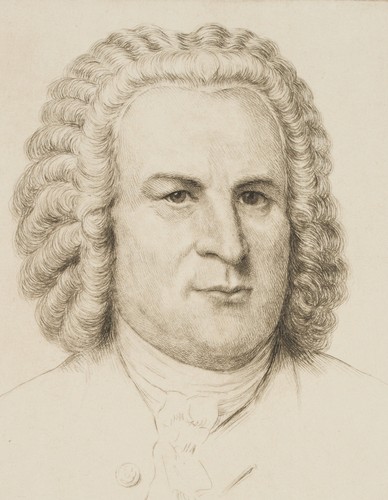 W. PECH (*1911), Porträt J. S. Bach (1685-1750), Kaltnadelradierung Moderne - Bild 3 von 4