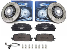 FOR AUDI RS4 B9 RS5 2017- FRONT SHW OEM DRILLED BRAKE DISCS BREMBO PADS SET 374M