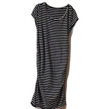 Isabel Maternity Striped T-Shirt Dress - Size Medium