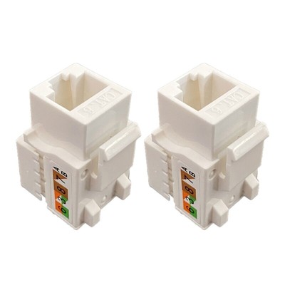 2Pcs CAT6 Network Module Information Socket RJ45 Connector Adapter Keystone