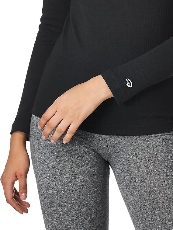 NWT Champion Duofold Women Midweight Wicking Thermal Shirt Black Sz L $30 FLB182 - Image 3 of 3