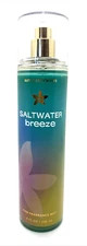 Bath & Body Works SALTWATER BREEZE Fragrance Mist 8 Oz LINEN MUSK VIOLET *SEALED
