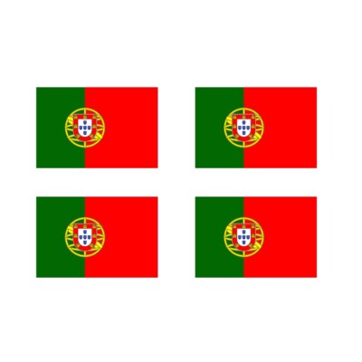 Set 4 x Portugal Flagge Temporäres Tattoo Dauert 1 Woche Portugiesisches Team WM
