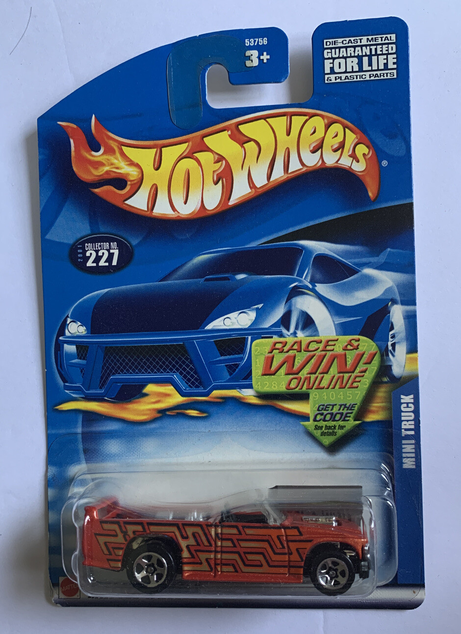 Hot Wheels 2001 Mini Truck Collector # 227 Red Lowered Mini Truck New