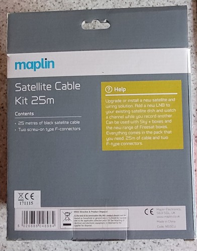 Satellite Cable Kit 25m - Brand New - Afbeelding 2 van 2