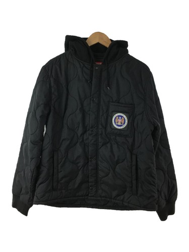 supreme quilted liner hooded jacket yellow plaid