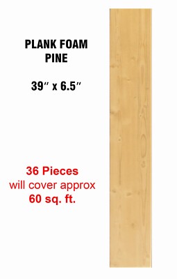 Foam Wall/Ceiling Plank, 39'' x 6.5'', Glue Up, Faux Wood Pine, 36 Pieces