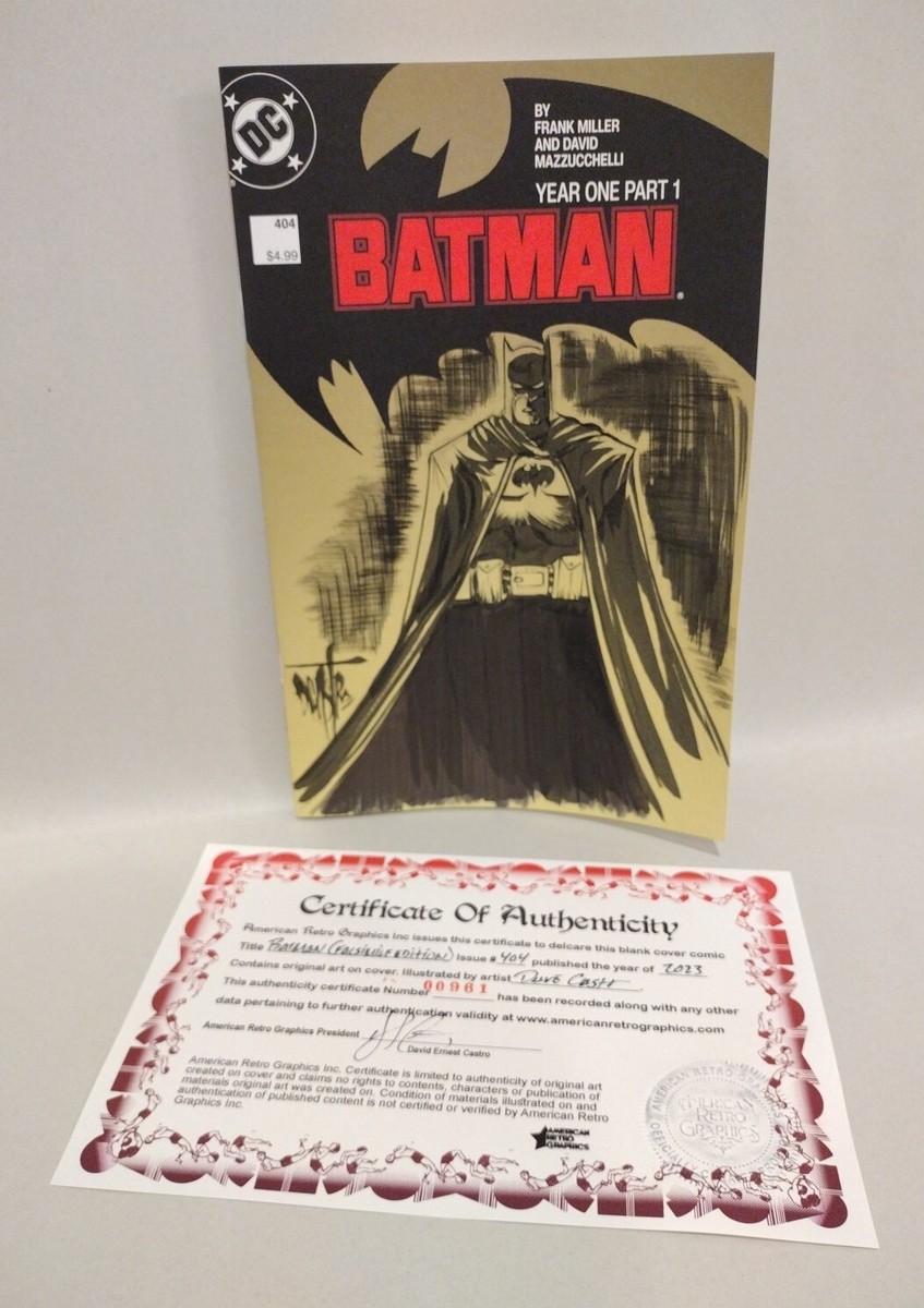 Batman #404 Comic Year One Facsimile Blank Cover Comic W Original