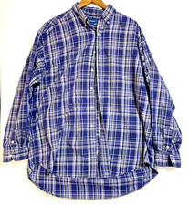 Ralph Lauren Blake plaid cotton long sleeve button-front shirt XL blue pony