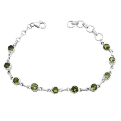 Artisan Green Radiance Peridot-Armband aus 925er Sterlingsilber für Sie