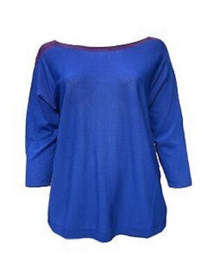 Marina Rinaldi Damen Blau/Lila/Grün Aula Farbblock Pullover Nwt