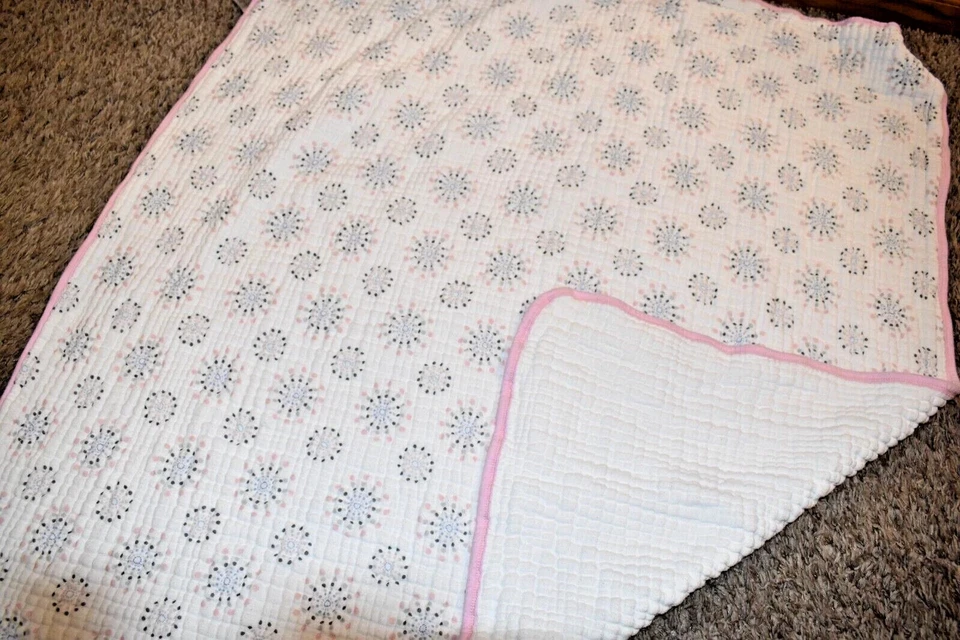 G4 ADEN Rosa Starburst Círculos Muselina Gruesa Bebé Cuna Sueño Manta Edredón Foto 4 de 4