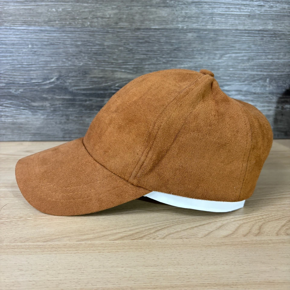 Free People Hat Strap Back Womens Brown Williamsburg Faux Suede Baseball Cap - Image 4 of 4