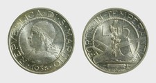 s537_62) San Marino Vecchia Monetazione (1864-1938) 5 LIre 1938