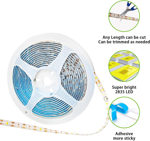 Solar LED Strip Lights Outdoor Waterproof 19.6FT 180 LED White Solar Powered Tap - Picture 4 of 12