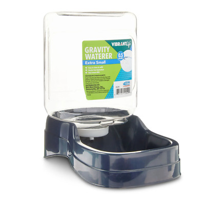 Pet Dog Cat Waterer Automatic Dispenser Drink Water Gravity X-Small Bowl 0.5 Gal
