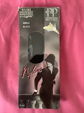 Vintage Pretty Polly Nylons Elegant & Sheer Lycra Stockings Black Size 1 Small 
