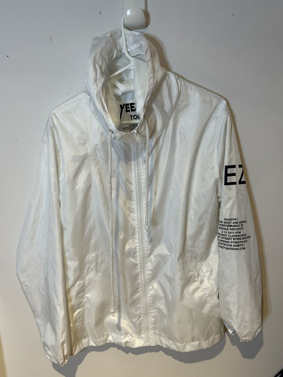 Kanye West Yeezy Yeezus Tour Windbreaker Jacket Size M White Kanye West Yeezy Yeezus Tour Windbreaker Jacket Size M White