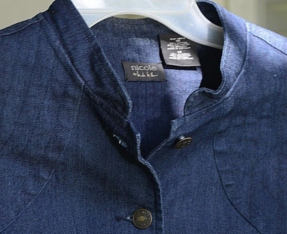 NICOLE MILLER Blazer Denim Azul Oscuro Mujer Talla 14 Foto 2 de 4