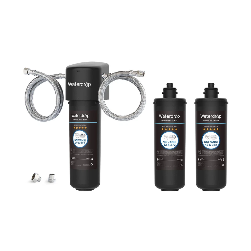 Waterdrop 10UA Untertisch Wasserfiltersystem und 2 RF10 Filters, 3 Jahre