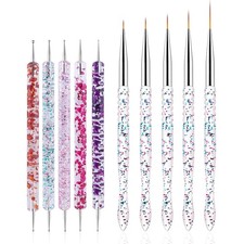 FULINJOY Nail Dotting Tools 10 Pcs Kit - 5 pcs Double-end Multicolor