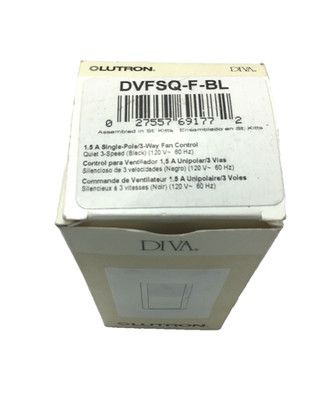 Lutron Diva DVFSQ-F-BL Single pole/3-way, 3-speed, quiet fan control dimmer