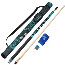 CUESOUL GORGEOUS 58 inch 19oz Pool Cue Stick 13mm Cue Tip-Green
