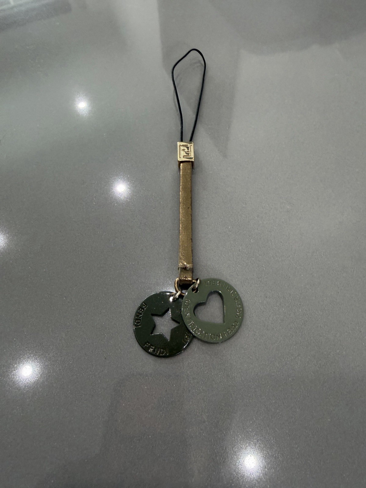 Fendi charm strap key ring with heart And Star Motif