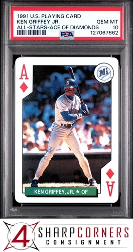 1991 U.S. PLAYING CARD ALL-STARS KEN GRIFFEY JR. HOF ACE OF DIAMONDS PSA 10