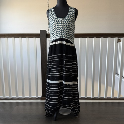 #ad Anthropologie Lilka Mixed Print Maxi Dress Medium Boho Resort Travel Artsy $33.00