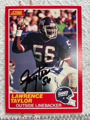 1989 Score Lawrence Taylor Autographed Football Card New York