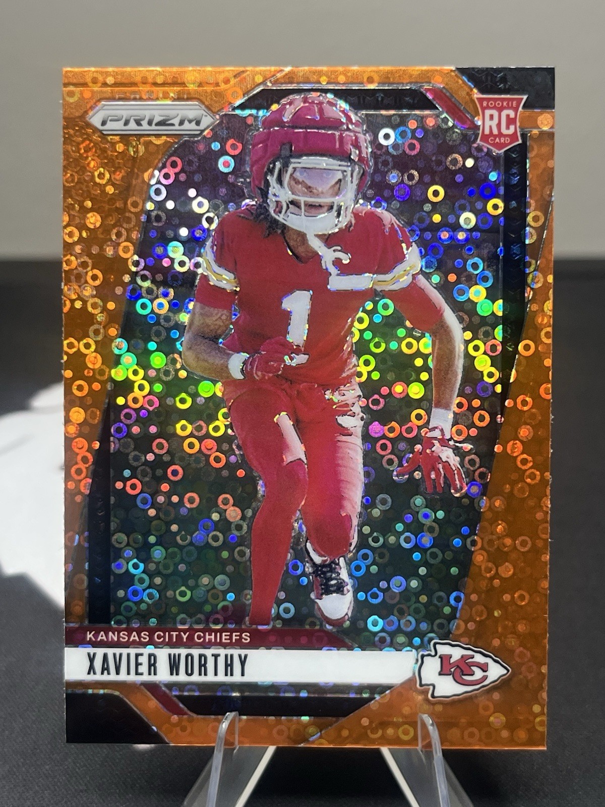 2024 Panini Prizm - Rookies Xavier Worthy #399 Orange Disco Prizm (RC) Chiefs