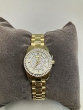 New Bulova Women s Gold Tone Watch Crystal Bezel Dial w/ Box Elegant Luxury