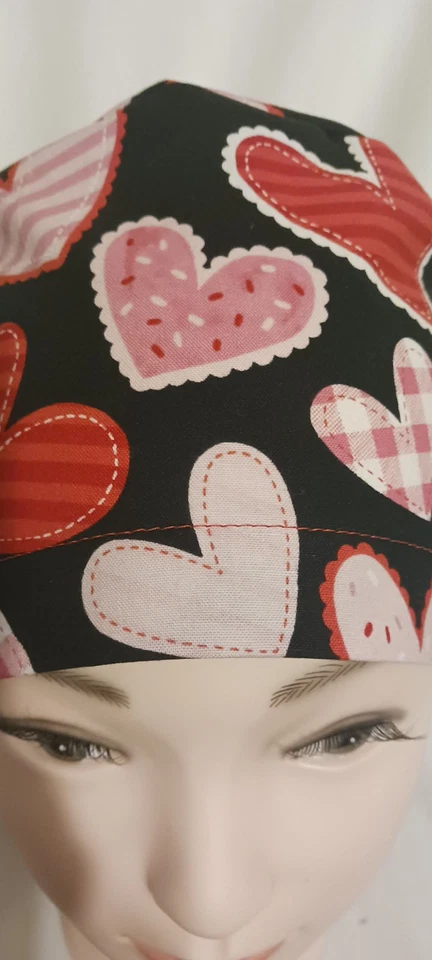 Valentine's Day Euro Scrub cap Surgical cap Women's NEW Handmade. Go Red! - Image 2 of 2